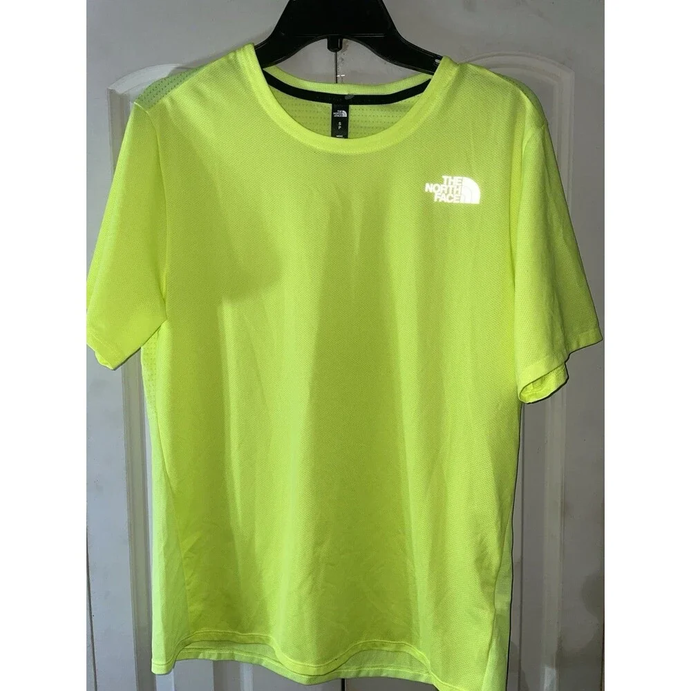 The North Face FlashDry Mesh Performance Tee Mens S LED Yellow NWT